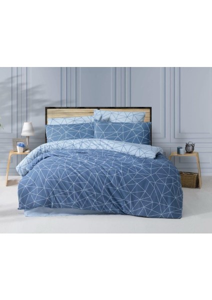 Çarşafı Lastikli Tek Kişilik Nevresim Takımı-Mia Mavi