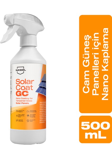Solarcoat Gc Temperli Cam Güneş Panelleri Için Gelişmiş Nano KAPLAMA-500ML
