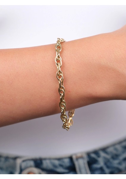 14 Ayar Altın Halka Zincir Bileklik 967 modelleri