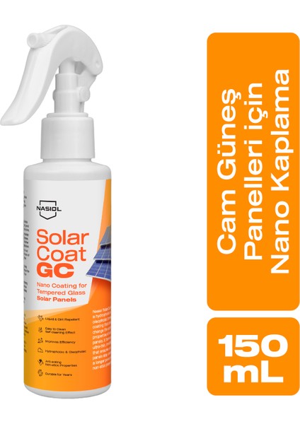 Solarcoat Gc Temperli Cam Güneş Panelleri Için Gelişmiş Nano KAPLAMA-150ML