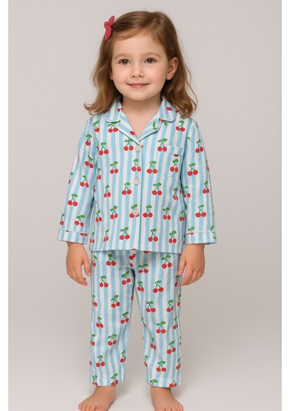 Önden Düğmeli %95 Bambu Pijama Takımı (2-6 Yaş)