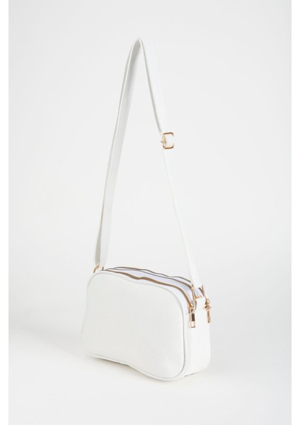 Kadın Beyaz 4 Bölmeli Suni Deri Orta Boy El ve Omuz Çantası fiyatları