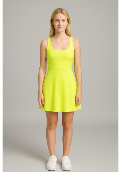 Kadın Sarı Askılı ELBISE-E2237