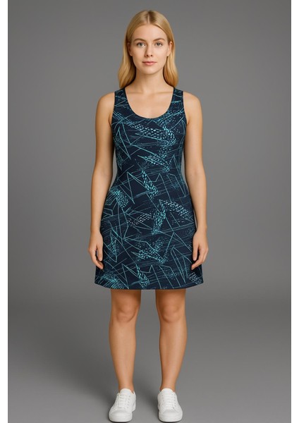 Kadın Lacivert Askılı ELBISE-E2237