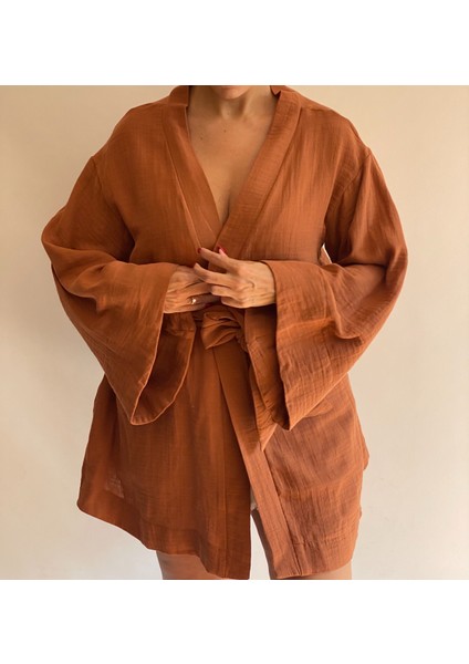 Cacao Müslin Kimono Kahverengi modelleri