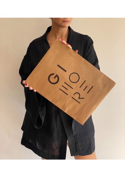 Cacao Müslin Kimono Kahverengi