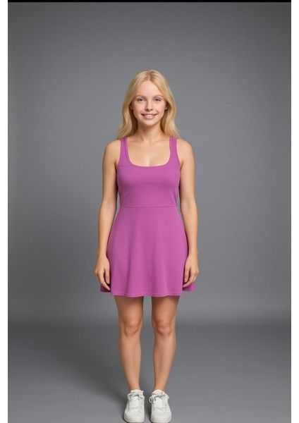 Kadın Pembe Askılı ELBISE-E2237