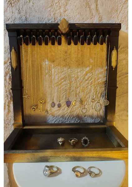 Şık ve Fonksiyonel Masaüstü Takı Düzenleyici, Kolye, Yüzük ve Küpe Standı