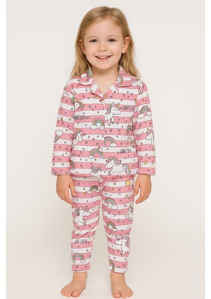 Önden Düğmeli %95 Bambu Pijama Takımı (2-6 Yaş)