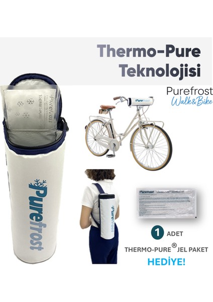 PF3 Şişe Soğutucu Termal Silindir Bisiklet Çantası/1 Adet Thermo-Pure Jel Paket