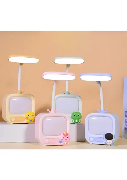 Mavi Tv Şeklinde Gece Lambası, Masa Üstü, 2 Kademeli USB Şarjlı indirimleri