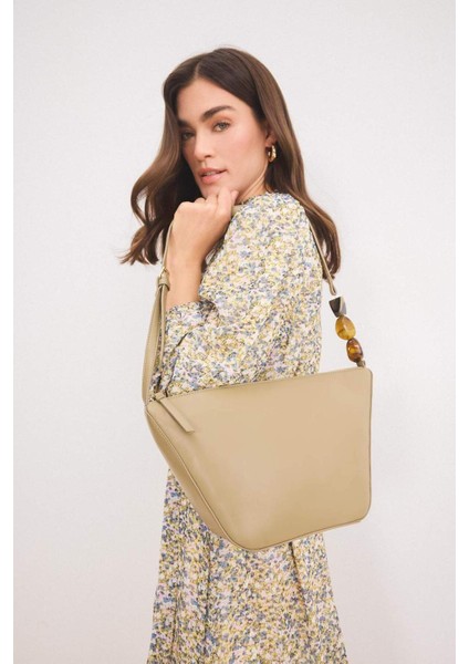 Haki Suni Deri Omuz Çantası E3441AXNS, Şık ve Kullanışlı Kadın Çantası