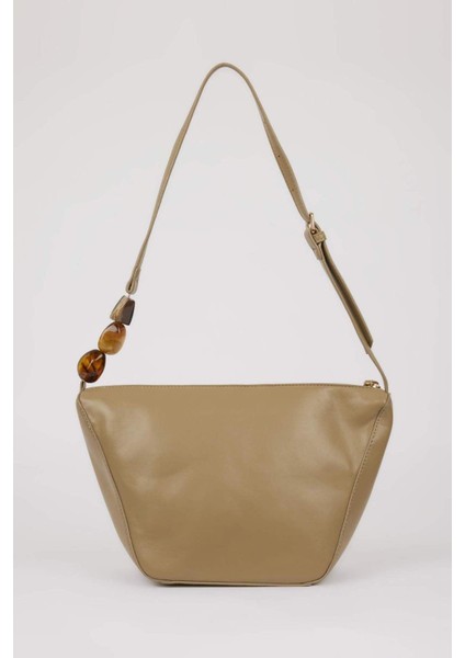 Haki Suni Deri Omuz Çantası E3441AXNS, Şık ve Kullanışlı Kadın Çantası