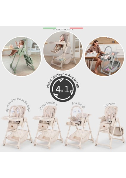 Cibo 2in1 Katlanabilir Bebek Mama Sandalyesi Çift Pedli 0+ Ay Bej fiyatları