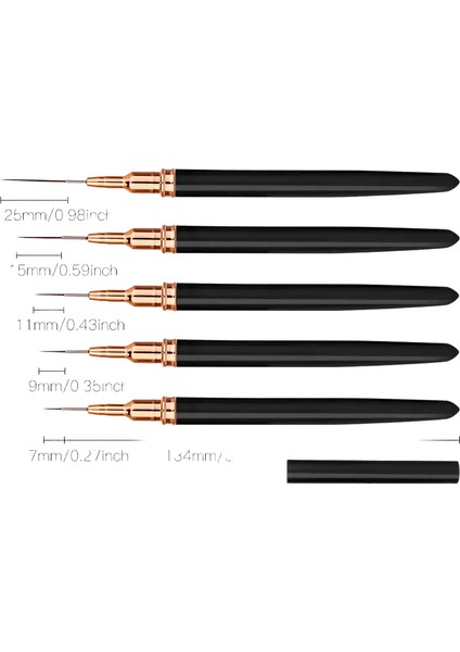 5pcs Tırnak Sanat Astar Fırçası Seti Uv Jel Tırnak Fırçaları Kitleri Fransız Şerit Çizgisi Boyama Çizim Çiçek Kalemi Profesyonel Manikür Araç Color: Pembe (Yurt Dışından)