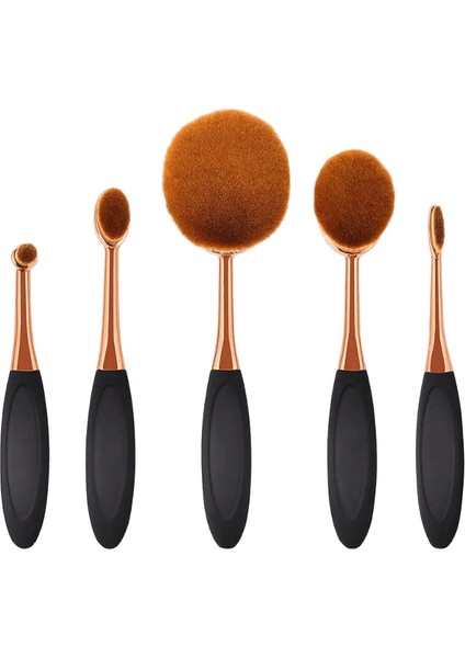 Gül Altın Oval Makyaj Fırçaları Set Kusursuz Uygulama Sıvı Krem Toz Temel Dudak Makyaj Fırçası Karıştırma Kozmetik Sethandle Renk: 10 Pcs Gold (Yurt Dışından)