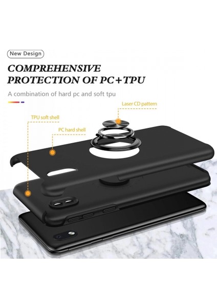 Samsung Galaxy A01 Core Kılıf Elit Yüzüklü Kapak - Siyah fiyatları