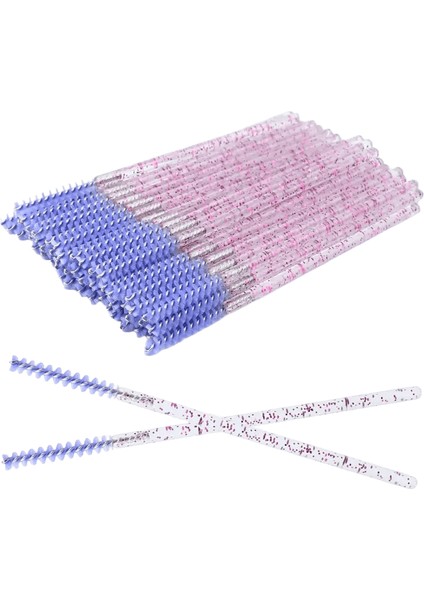 50PCS Tek Kullanımlık Sıska Maskara Değnek Mini Kristal Kirpik Fırçaları Mikro Fırça Kirpik Uzatma Malzemeleri Mini Kirpik Fırçası Renk: Hafif Mor/fırça Malzemesi: Naylon (Yurt Dışından)