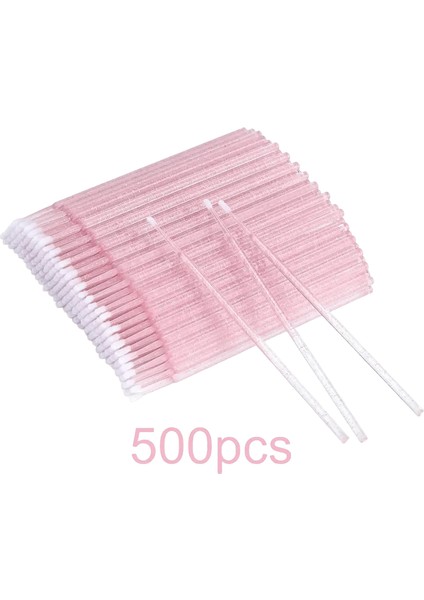 100/500PCS Kirpik Uzatma, Mikro Pamuklu Swabs, Dudak Maskara Değnekleri Pembe Mikrobrush Laukiss Renk: 500PCS Pembe (Yurt Dışından)