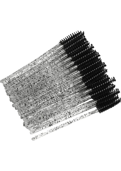 5/50PCS Kristal Kirpikler Fırça Makyaj Uzantı Kaş Fırçaları Göz Kirpikleri Makyaj Profesyonel Makyaj Güzellik Aracı Renk: Kristal Siyah/fırça Malzemesi: 5 Pcs (Yurt Dışından)