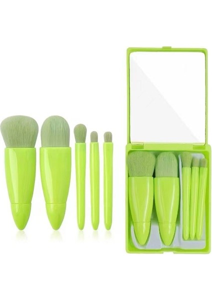 5 Adet Taşınabilir Stil Ayna Kutusu Makyaj Fırçası Seti (Yurt Dışından)