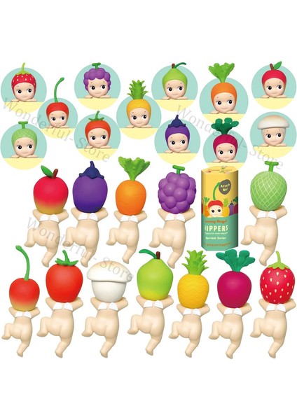 Sonny Angel Hippers Harverst Serisi Dolls Mini Figür Meyve Sebzesi Gizem Kutusu Araba Telefon Dekorasyonu Sevimli Şanslı Sürpriz Hediyeler Renk: Kutu ile 3 Bebek (Yurt Dışından)