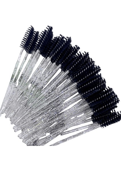 Zanse 300PCS Tek Kullanımlık Maskara Çubuklar Göz Kirpik Uzatma, Kaş ve Makyaj Kristal Makyaj Araç Renk: GÜL-300-PCS (Yurt Dışından)
