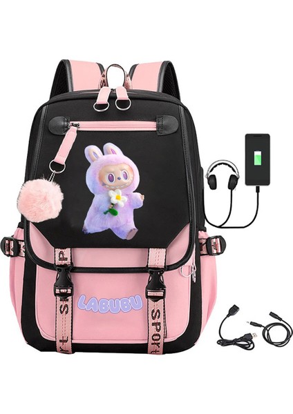 Labubu 3.0 Öğrenci USB Okul Çantası (Yurt Dışından)