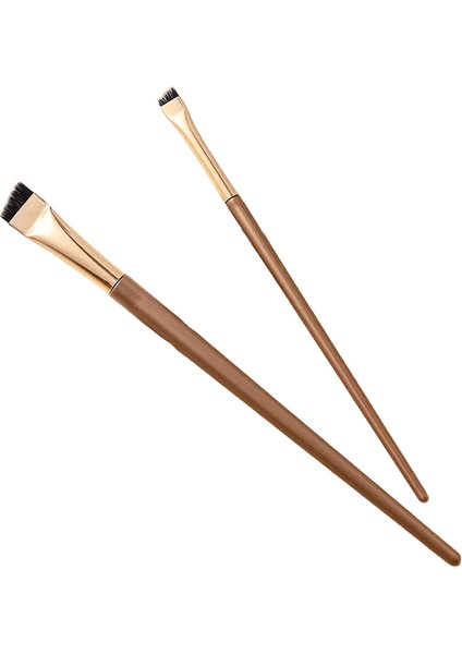 2pcs Blade Eyeliner Fırça Kaş Fırçası Taşınabilir Düz Ince Göz Astarı Kaş Kontur Makyaj Fırçaları Makyaj Araç Renk: Altın (Yurt Dışından)