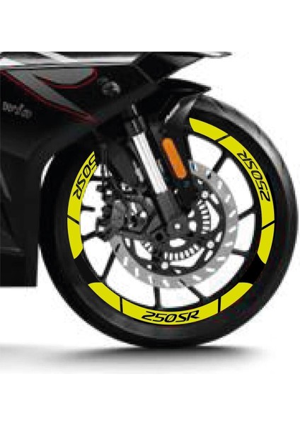 Neon Sarı CF MOTO 250 SR Geniş Jant Sticker Etiket Modeli fiyatları