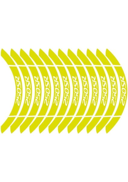 Neon Sarı CF MOTO 250 SR Geniş Jant Sticker Etiket Modeli modelleri