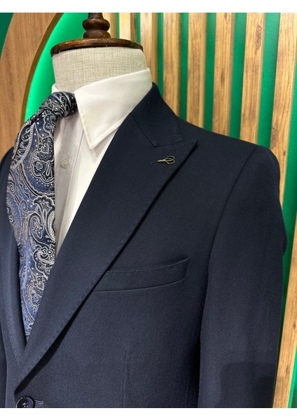 Erkek Lacivert Regular Fit Sivri Yaka Takım Elbise 2959-02 fiyatları