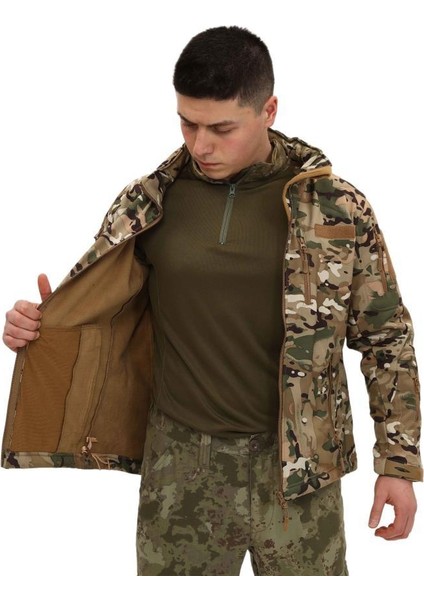 Su ve Rüzgar Geçirmez Tactical Softshell Mont