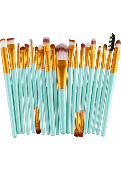 20 Göz Makyaj Fırçaları, Tam Göz Farı Makyaj Araçları Seti, Popüler Eyeliner Fırça El Renk: Yeşil (Yurt Dışından)