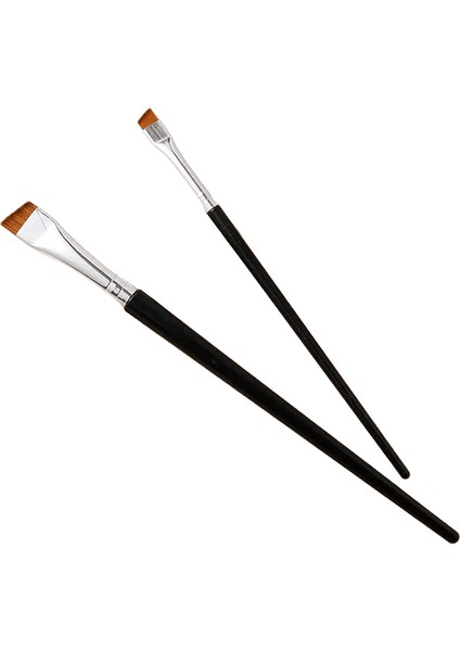 2pcs Bıçak Göz Kalemi Fırçası Kaş Fırçası Taşınabilir Düz Ince Göz Astar Kaş Kontur Makyaj Fırçaları Makyaj Alet Kolu Renk: Siyah (Yurt Dışından)