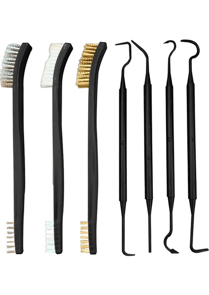 Çift Uçlu 3pcs Çelik Tel Fırça 4pcs Naylon Seçim Seti Evrensel Av Tabancası Temizleme Kiti Taktik Tüfek Tabancası Temizleme Araç Color: 7pcs (Yurt Dışından)