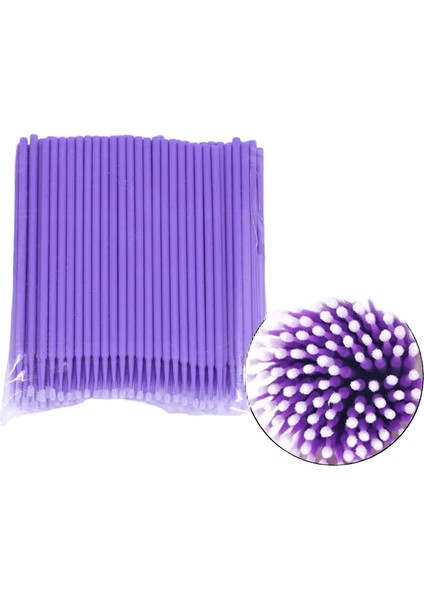 100PCS Kirpik Temizleme Fırçası Kirpik Uzantısı Mikro Pamuklu Çubuklu Bireysel Kirpikler Mikroprush Güzellik Makyaj Temiz Çıkıcı Araçları Renk: Koyu Mor (Yurt Dışından)
