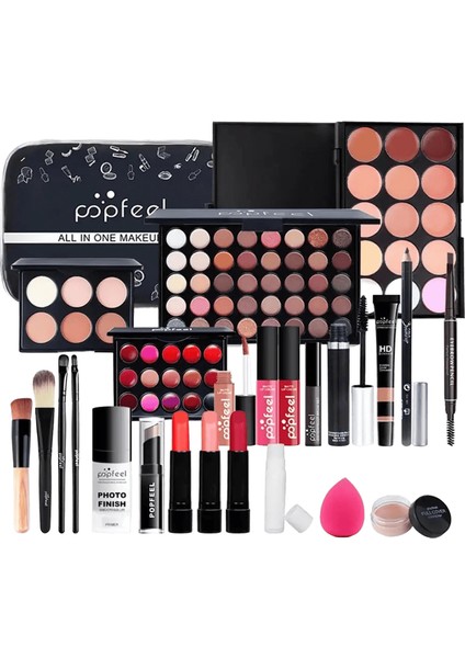 25PES/SET Makyaj Seti Tam Profesyonel Makyaj Kiti Göz Farı Allık Foundation Yüz Tozu Makyaj Çantası Kore Kozmetik Lipstickcolor: Çok Renkli (Yurt Dışından)