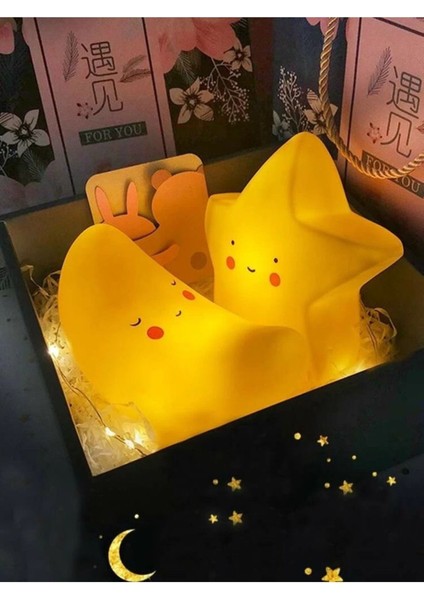 3D Yıldız Gece Lambası, Sevimli LED Işık, Pilli, Turuncu, Güzel Dekorasyon Parıltısı fiyatları