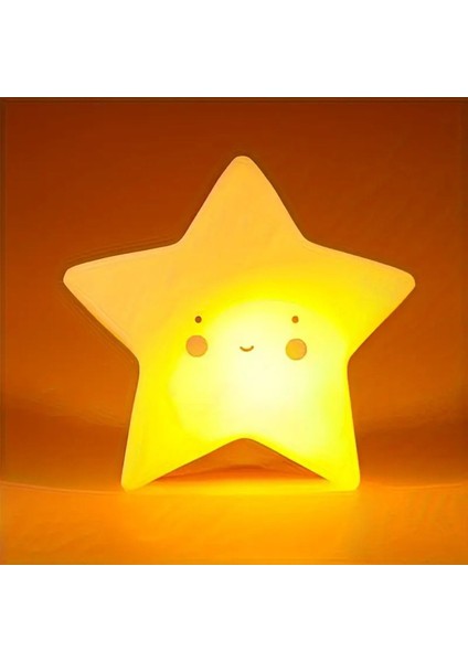 3D Yıldız Gece Lambası, Sevimli LED Işık, Pilli, Turuncu, Güzel Dekorasyon Parıltısı indirimleri