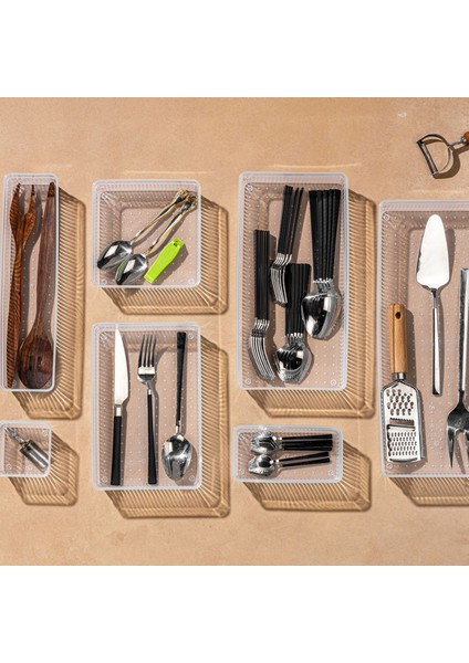 5'li Şeffaf Çekmeceli Düzenleyici Set, Modüler Takı ve Makyaj Organizatörü