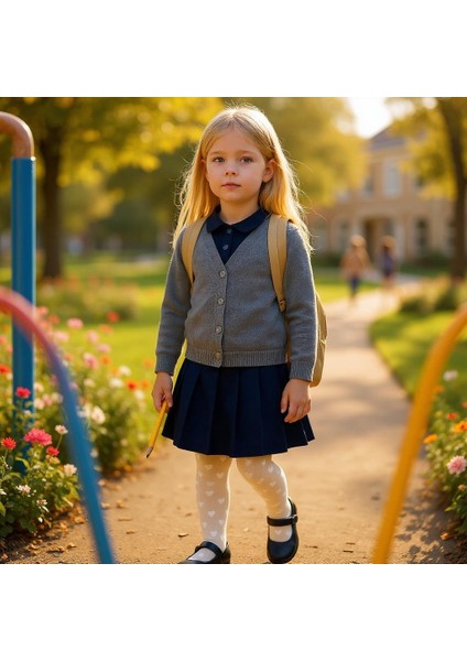 Kalp Desenli Kız Çocuk Külotlu Çorap - Iba modelleri