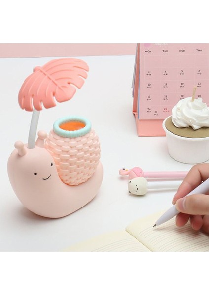 Salyangoz Tasarımlı Masa Üstü Kalemlik ve LED Lambalı Dekorasyon