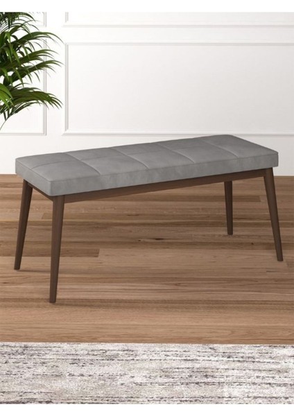 Tina Baby Face Modern Ceviz Metal Ayak Bench Oturak 90X40, Ayakkabılık Bank, Yatak Ucu Puf