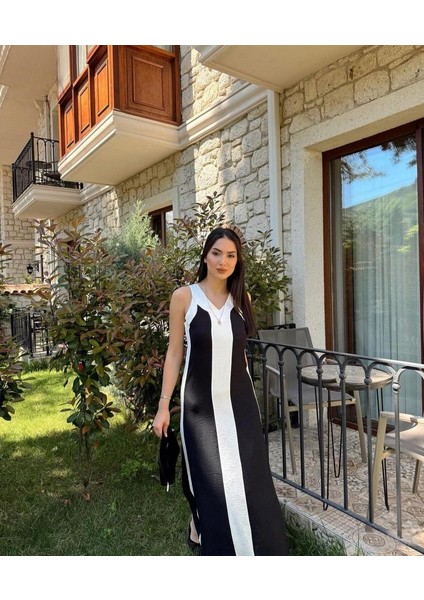 Kadın Kalın Askılı Şerit Detaylı Elbise modelleri