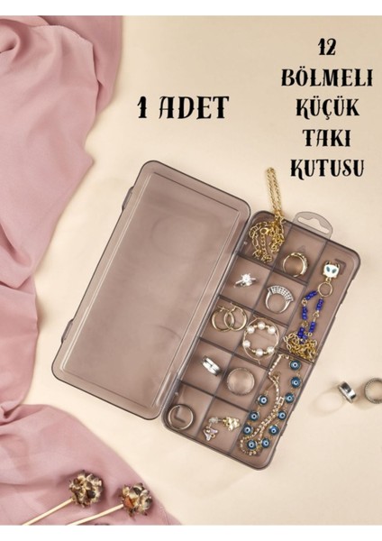 12 Bölmeli Kapaklı Çok Amaçlı Organizer, Beyaz, Düzenleyici ve Saklama Çözümü