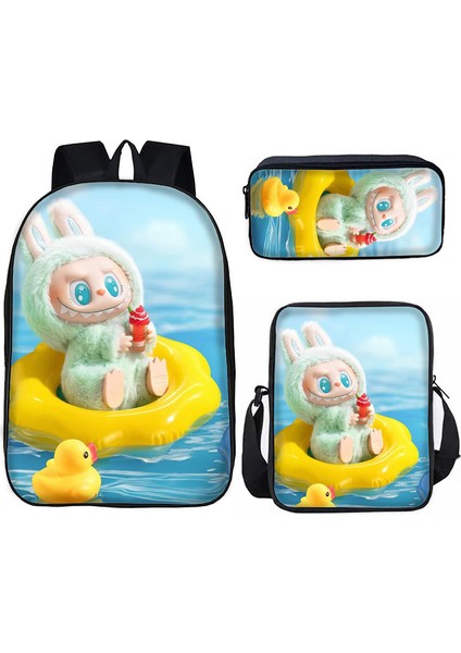 Labubu İlk ve Ortaokul Öğrenci̇leri̇ İçi̇n Okul Çantasi Üç Parçali Set (Yurt Dışından)