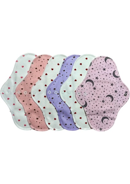 Yıkanabilir Doğal Kadın Pedi 6'lı Ekolojik Pamuk ve Bambu ile Üretilmiştir