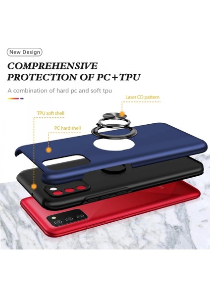 Samsung Galaxy A02S Kılıf Elit Yüzüklü Kapak - Lacivert fiyatları