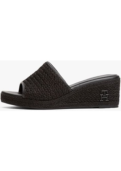 Kadın Hasır Dolgu Topuklu Terlik - Siyah fiyatları